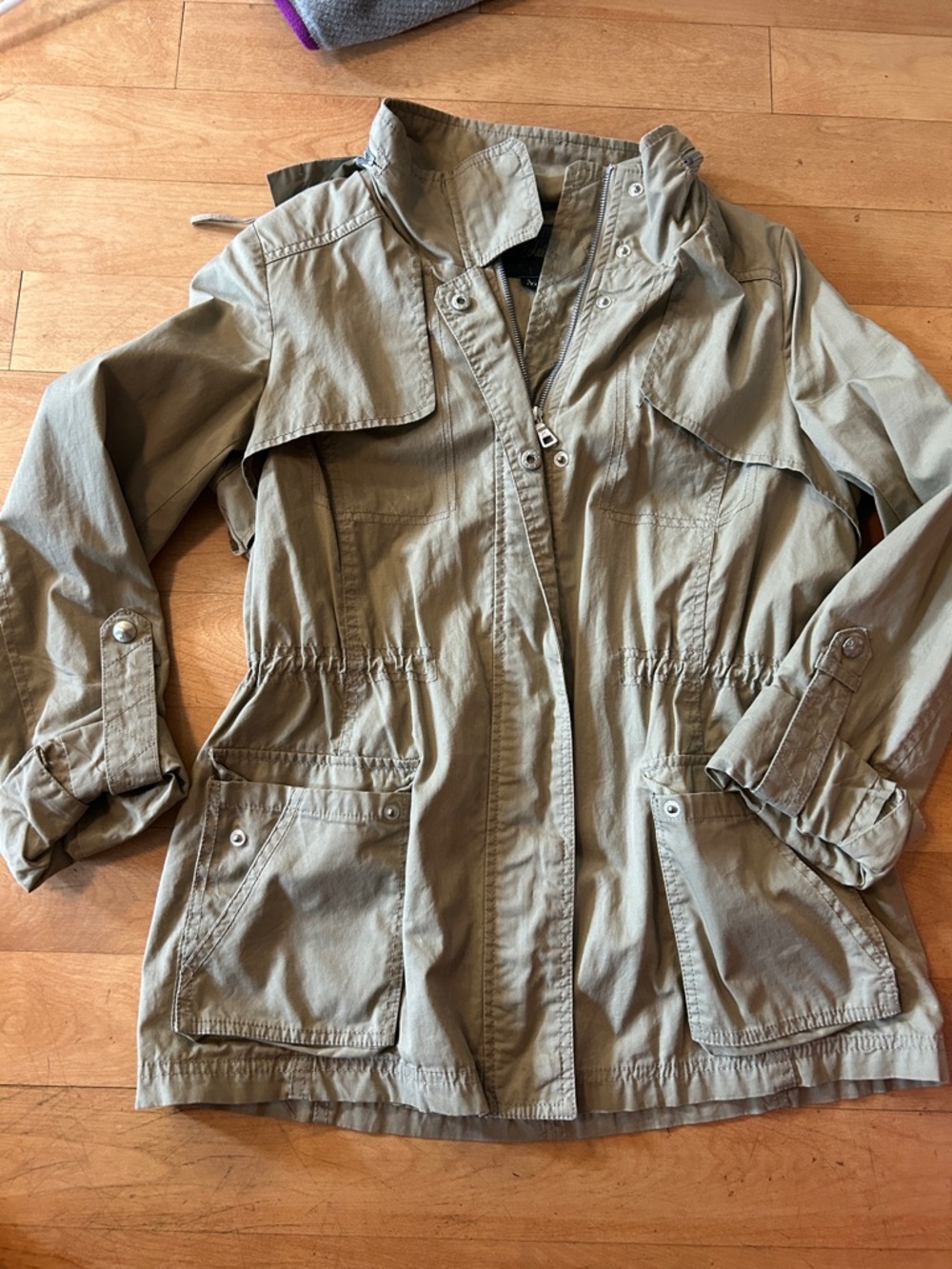 Sam Edelman Olive Utility Jacket with Waist Drawcord